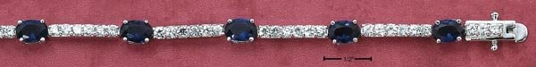 BLUE AND CLEAR CZ BRACELET ( BR-2271)