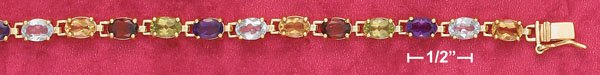 CITRINE BLUE TOPAZ AMETHYST PERIDOT & GARNET BRACELET (BR-2792)