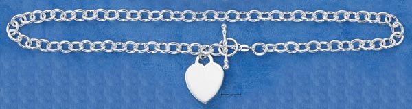 ENGRAVABLE HEART TOGGLE NECKLACE NK-586 17"
