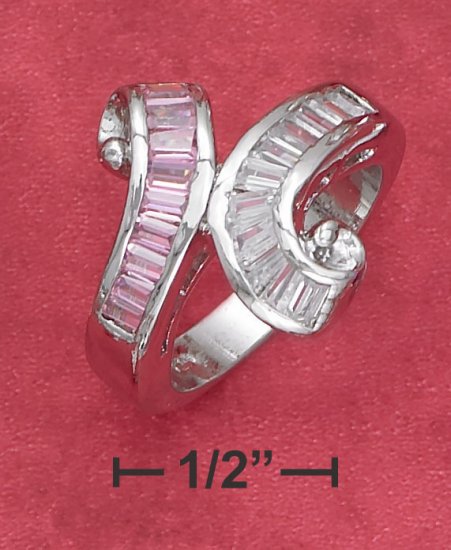 PINK & CLEAR CUBIC ZIRCONIA RING