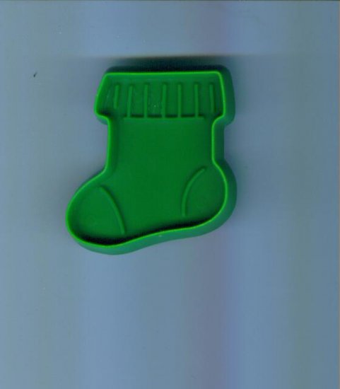 Old Vintage Plastic Hallmark Cookie Cutter Cutters ~ Small Green Stocking Sock