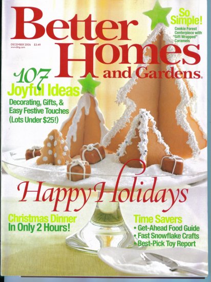 Better Homes and Gardens December 2006 Mint Copy Back Issue