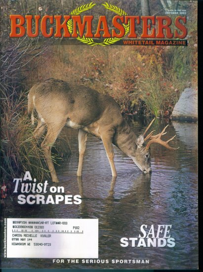 Buckmasters Whitetail Magazine October 2003 Gently Read Copy Back Issue