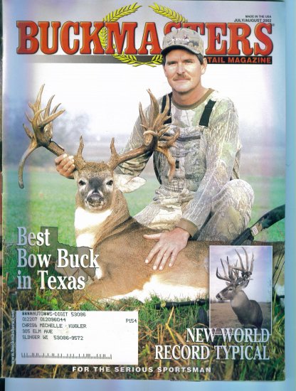Buckmasters Whitetail Magazine July August 2002 Gently Read Copy Back Issue