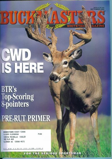 Buckmasters Whitetail Magazine September 2002 Gently Read Copy Back Issue