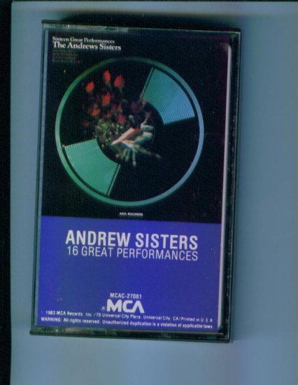Andrew Sisters 16 Great Performances Music Cassette MCA Records