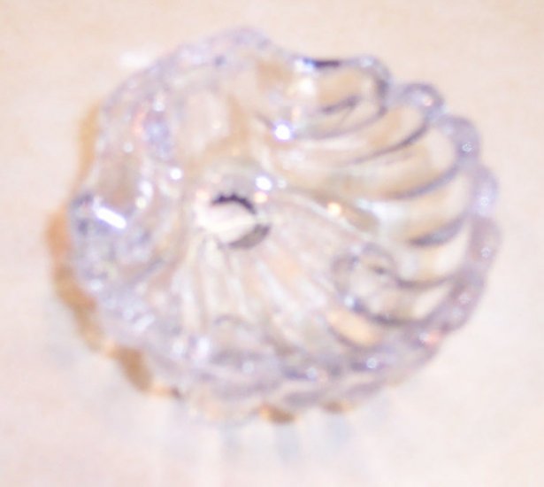 Small Crystal Like Pressed Glass Salt Dish Ring Holder Shell