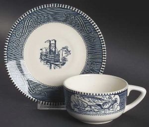 Royal China Currier &amp; Ives Saucer - Low Water Mississippi