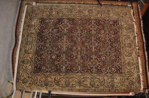 8x10 WOOL SILK RUG PERSIAN JAIPUR HANDMADE RED BEIGE