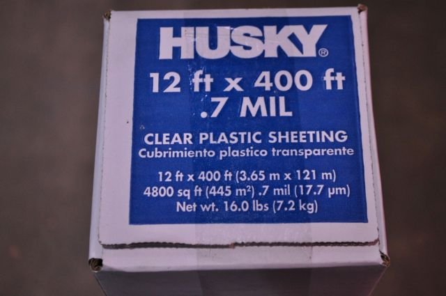 12' x 400' .7 mil Clear Husky Plastic Sheeting Poly Visqueen Painters Dropcloth