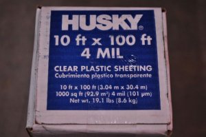 10' x 100' 4 mil Clear Husky Plastic Sheeting Poly Visqueen Painters Dropcloth