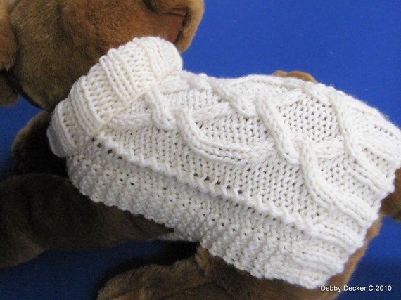 Dog Sweater Knitting Pattern EASY PDF Aran Pretzel Twist