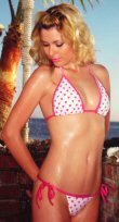 0641SM-61023/S: Printed Hearts Triangle Top with Tie Sides Bottom. Small