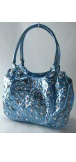 0530HB-10546: Metallic Handbag with Studded Front and Multiple Pockets