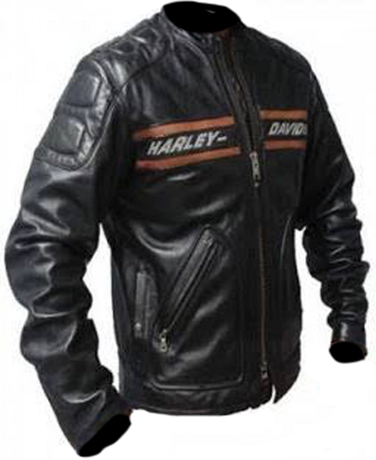 Bill Goldberg Harley Davidson Black Biker Leather Jacket