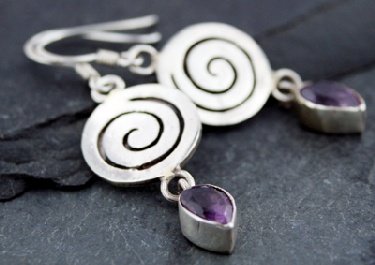 Swril amethyst earrings