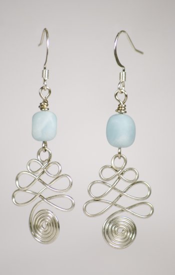 Amazonite Wire Earrings
