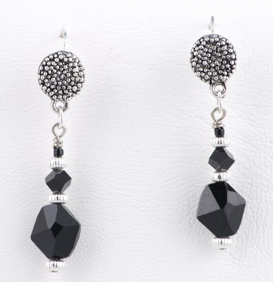 Black jet crystal earrings