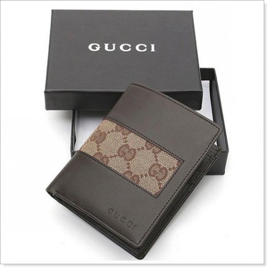 GUCCI Brown Monogram Canvas/Leather Men's Wallet