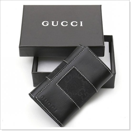 GUCCI GG Logo Canvas/Leather Key Wallet, Keyholder