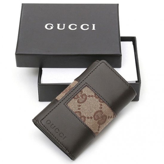 GUCCI GG Logo Canvas/Leather Key Wallet, Keyholder