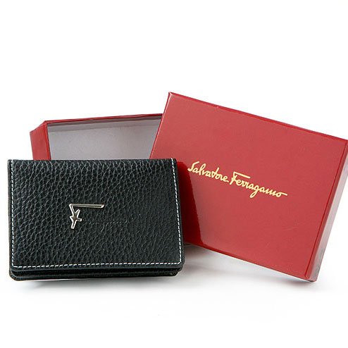 Salvatore Ferragamo F Logo Business/Credit Card Wallet