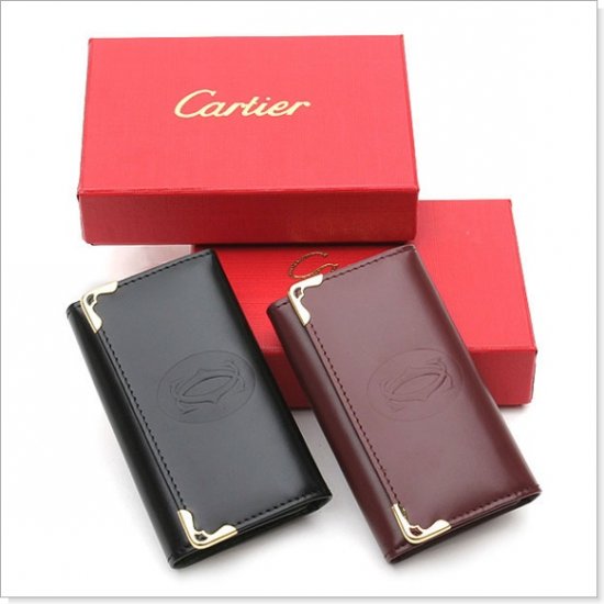 Must de Cartier Black/Wine Leather Key Wallet