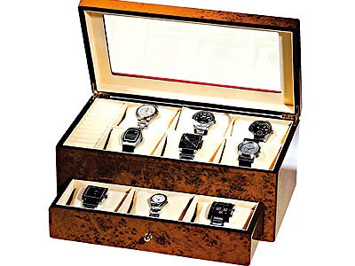 Burlwood Watch Storage Case (Small) # TM308 A