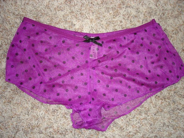 NEW SATORI pink, orange, purple, teal sheer mesh boyshorts panties sz S, M, L, XL