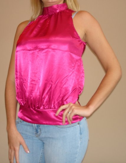 NWT FOREVER 21 hot pink satiny sleeveless tank top sz S M L