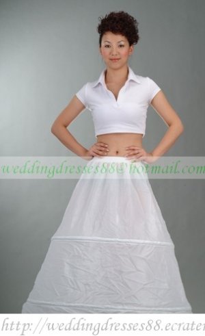 Free Shipping Bridal Accessories-White 2 Hoops No Organza Petticoat Crinoline Underskirt PC1