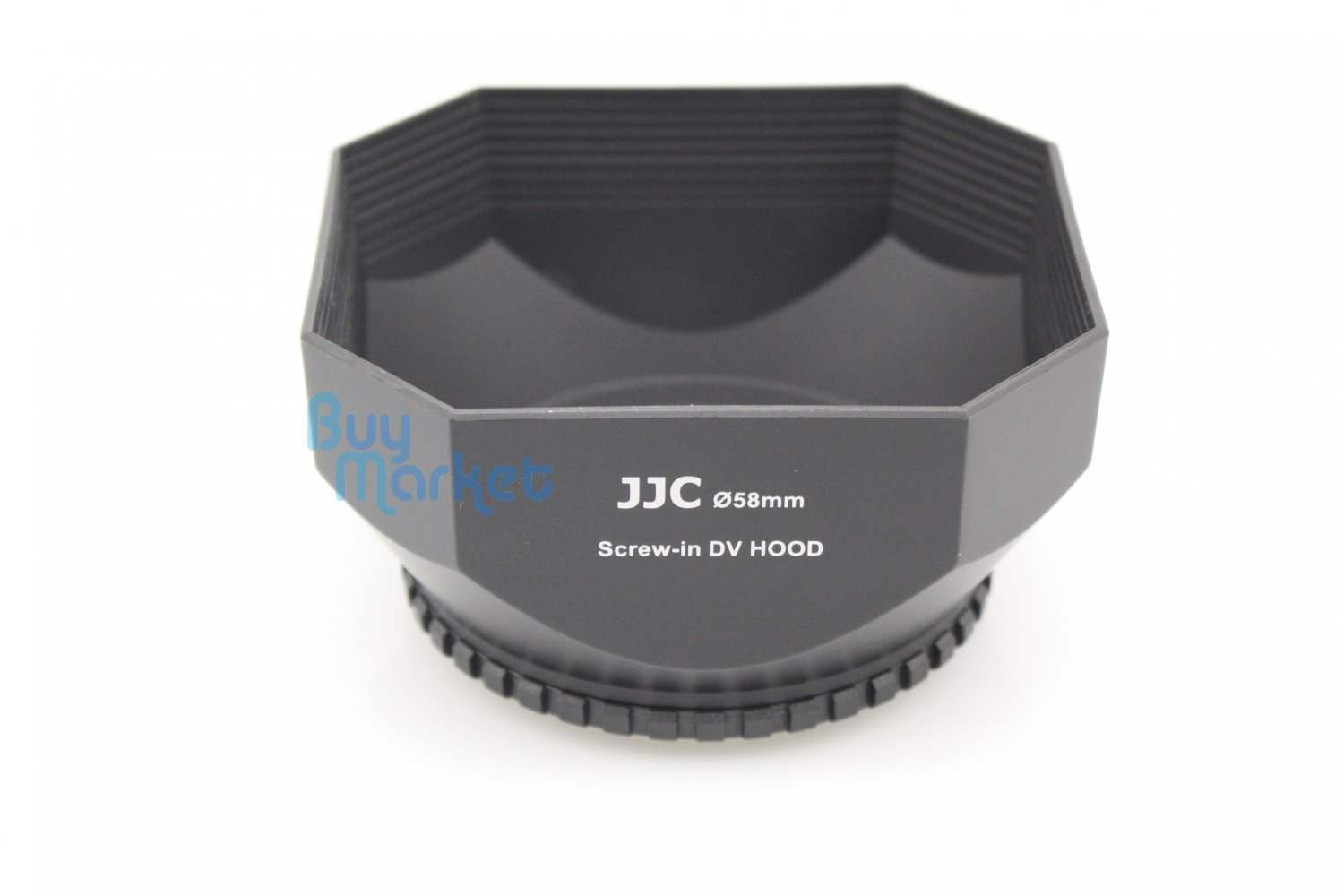 New JJC LH-DV58B 58mm Screw-in DV Camcorder Square Lens Hood with Cap and Strap
