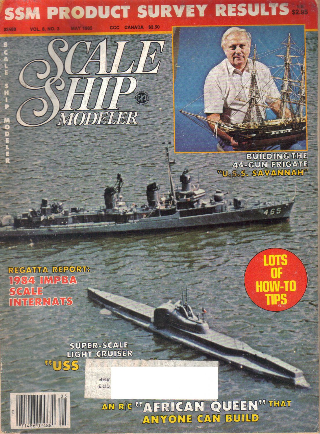Scale Ship Modeler Magazine May 1985Ferry TompkinsvilleUSS Savannah