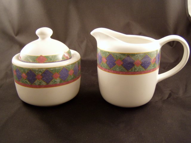 Pfaltzgraff Amalfi Mediterranean Creamer and Sugar Bowl