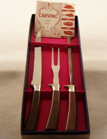 Reo Crest Sheffield Stainless Steel Carving / Cutlery Set