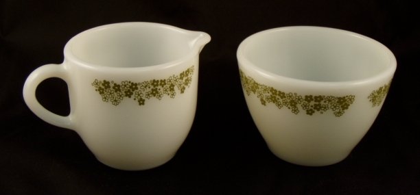 Corning Corelle Pyrex Crazy Daisy Spring Blossom Creamer & Sugar Bowl