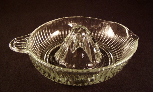 Vintage Clear Depression Glass Tab Handle Juice Reamer Juicer