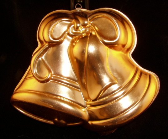 Wedding Bells or Christmas Bells Bell Jello or Cake Mold Copper Color Pink Aluminum