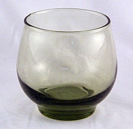 1960's Vintage Retro Green Libbey Roly Poly Glass Tumbler Glasses Tumblers Set of 4