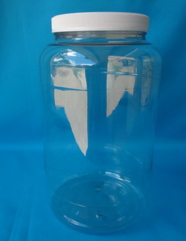 QTY-4-1-Gallon-128-oz-PET-Plastic-Clear-Jar-With-Lid 4in Opening-BPA FREE!