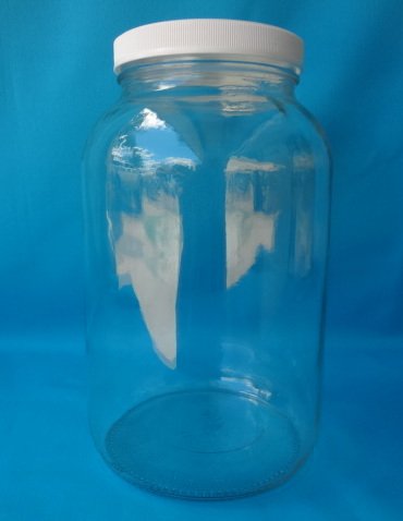 Qty(4)-1 Gallon 128 oz -Glass Jars w/ Plastic Lid, Tea, Brewing, Food Storag,