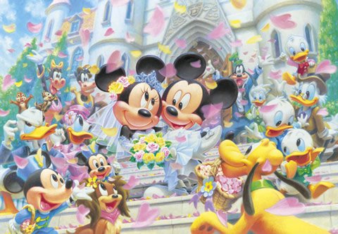 Details about  / Tenyo Japan Jigsaw Puzzle D-300-245 Disney Mickey Mouse Wedding  300 P