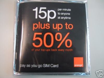 ORANGE UK GSM PREPAID SIM CARD