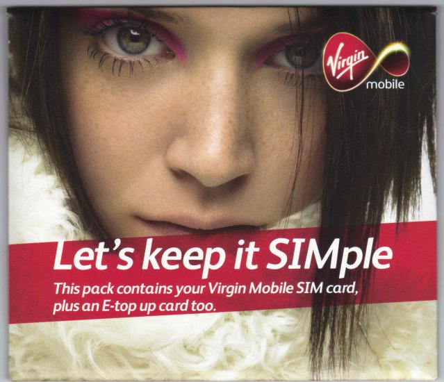 VIRGIN MOBILE UK PAY AS YOU TALK GSM SIM CARD WITH £20 CREDIT
