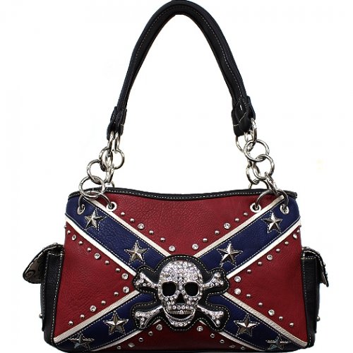 Rebel Flag w/Skull & Crossbones Shoulder Bag