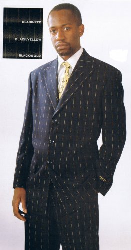 BROKEN PINSTRIPE THREE-BUTTON SUIT