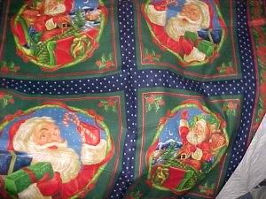 SANTA CLAUS Colorful Christmas Craft Squares - 1 yd