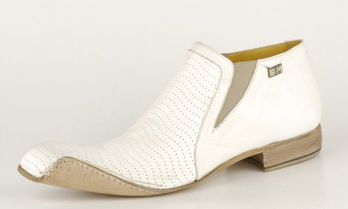 SEBASTIANO MIGLIORE ANKLE BOOTS 2007 COLLECTION HAND MADE WHITE 44/11