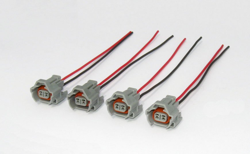 Set of 4 Denso Fuel Injector Connectors with Pigtails Toyota Mazda