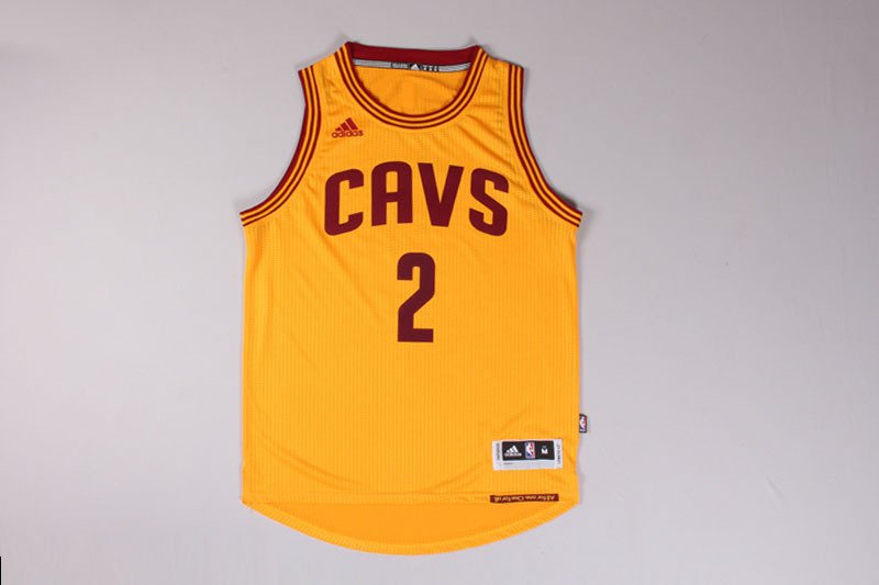 Cleveland Cavaliers 2 Kyrie Irving Yellow Basketball Sewn Jersey Size S-2XL